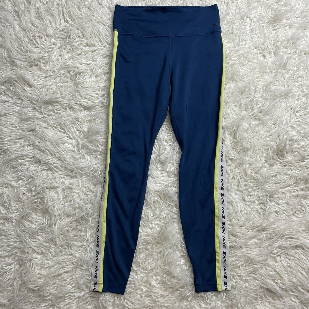 Nike Women's One Novelty Tights Teal White CJ3928-432 Size Medium